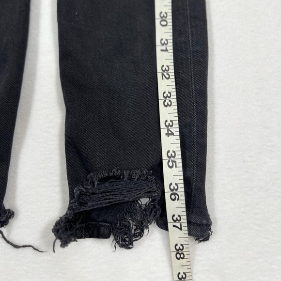 AMERICAN EAGLE Women’s Strigid Ripped Mom Black Jeans Distressed Ripped Size 00 - Picture 12 of 15